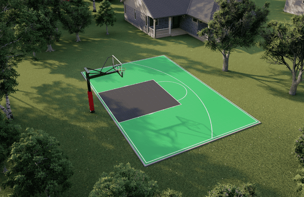 Cancha de baloncesto exterior 3X3 verde