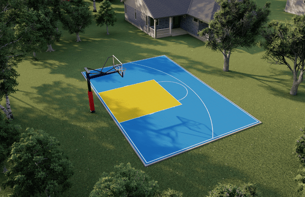 Cancha de baloncesto exterior 3X3 azul