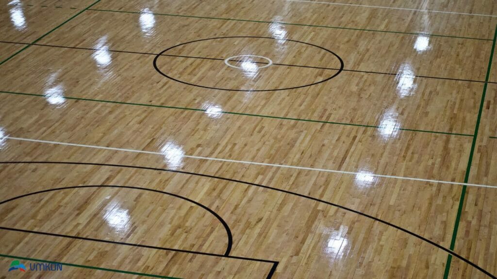 indoor wood basketball court