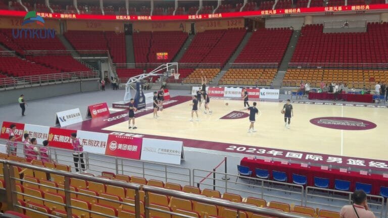 Players playing basketball at Guangzhou Baoneng Guanzhi Cultural Center Basketball Court