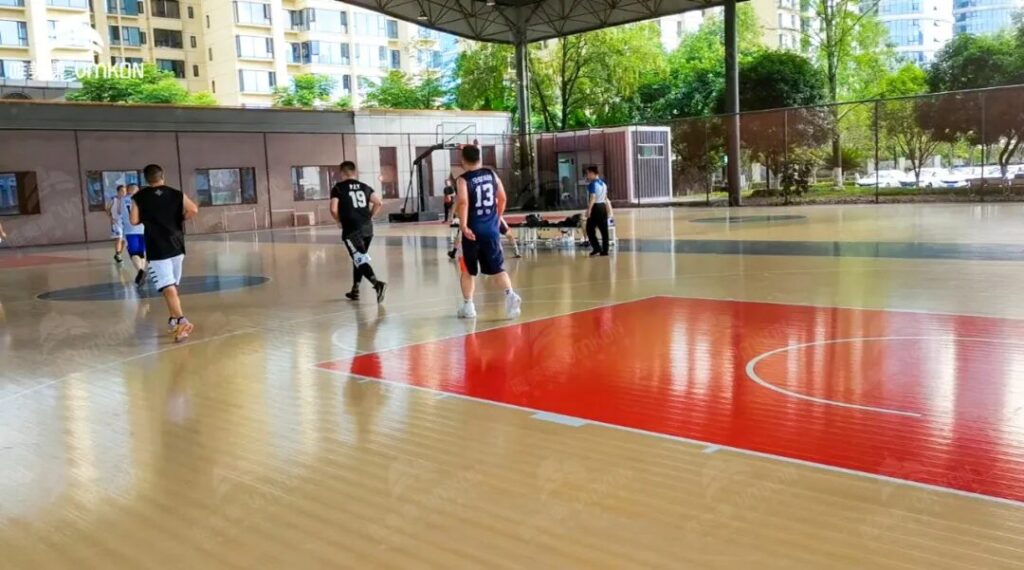 Chengdu Shuangliu Waterproof Wooden Basketball Court