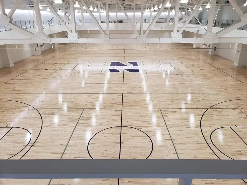 Northwestern Ryan Walter gym wood