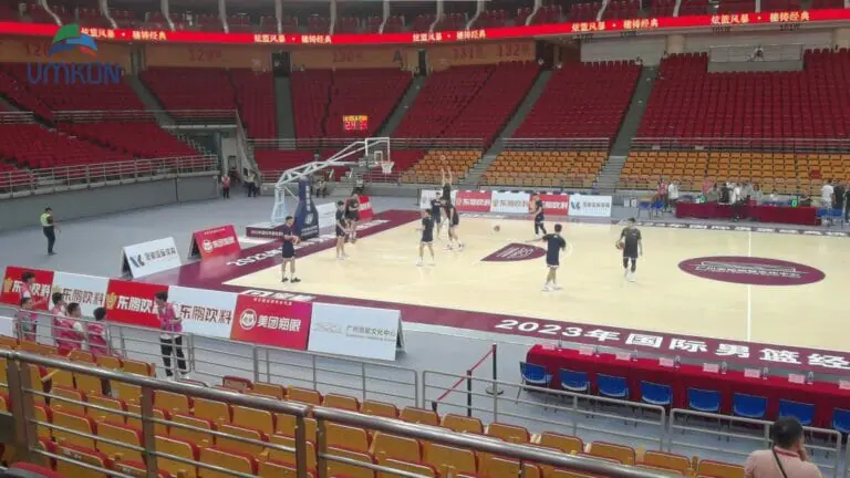 Players playing basketball at Guangzhou Baoneng Guanzhi Cultural Center Basketball Court 768x432 1