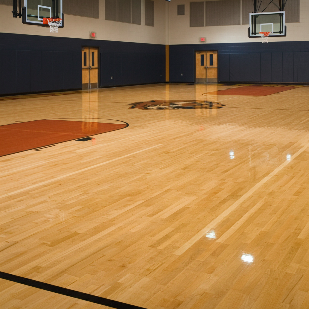 wood basketball court floor